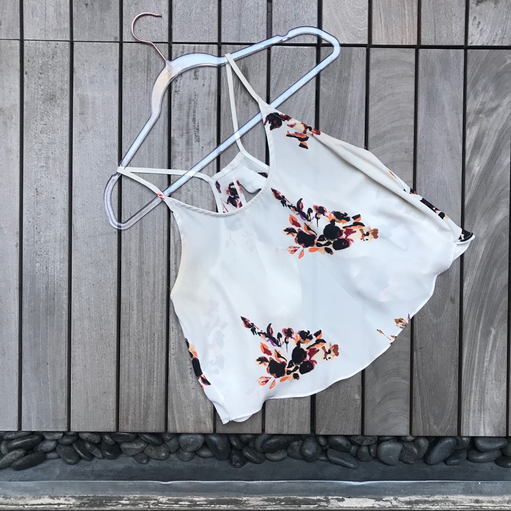 Kin Collective Multicolor Floral Print Crop Top